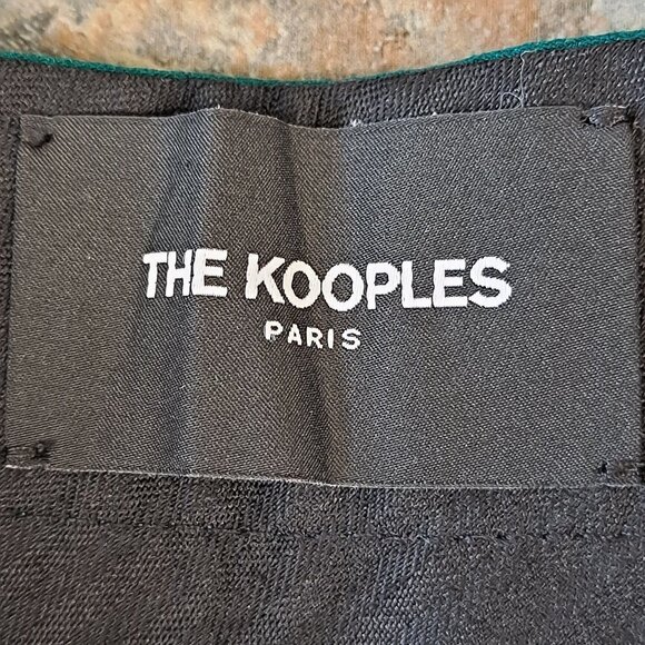 The Kooples Size XS Emerald Satin Cropped Pants Straight Leg Front Pockets NWT - Picture 12 of 15